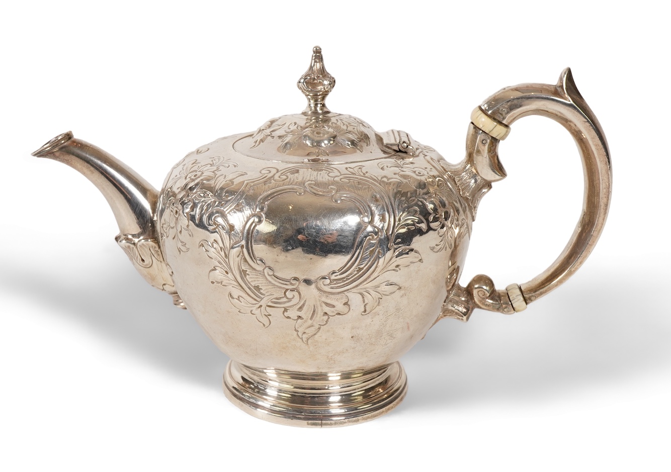 A George II provincial silver bachelor's tea pot, by Micon Melvn?